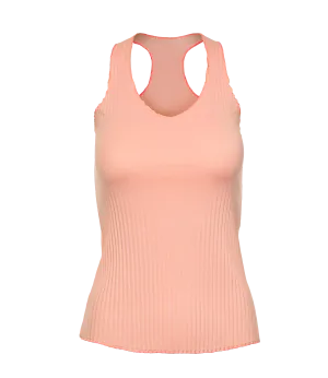 196053-815 | PLEATED V-NECK TANK | PEACH