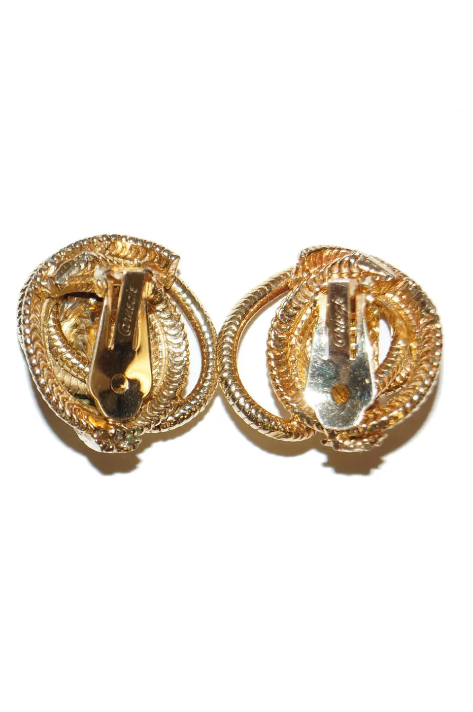 1960s Hattie Carnegie Gold Snake Chain Earrings