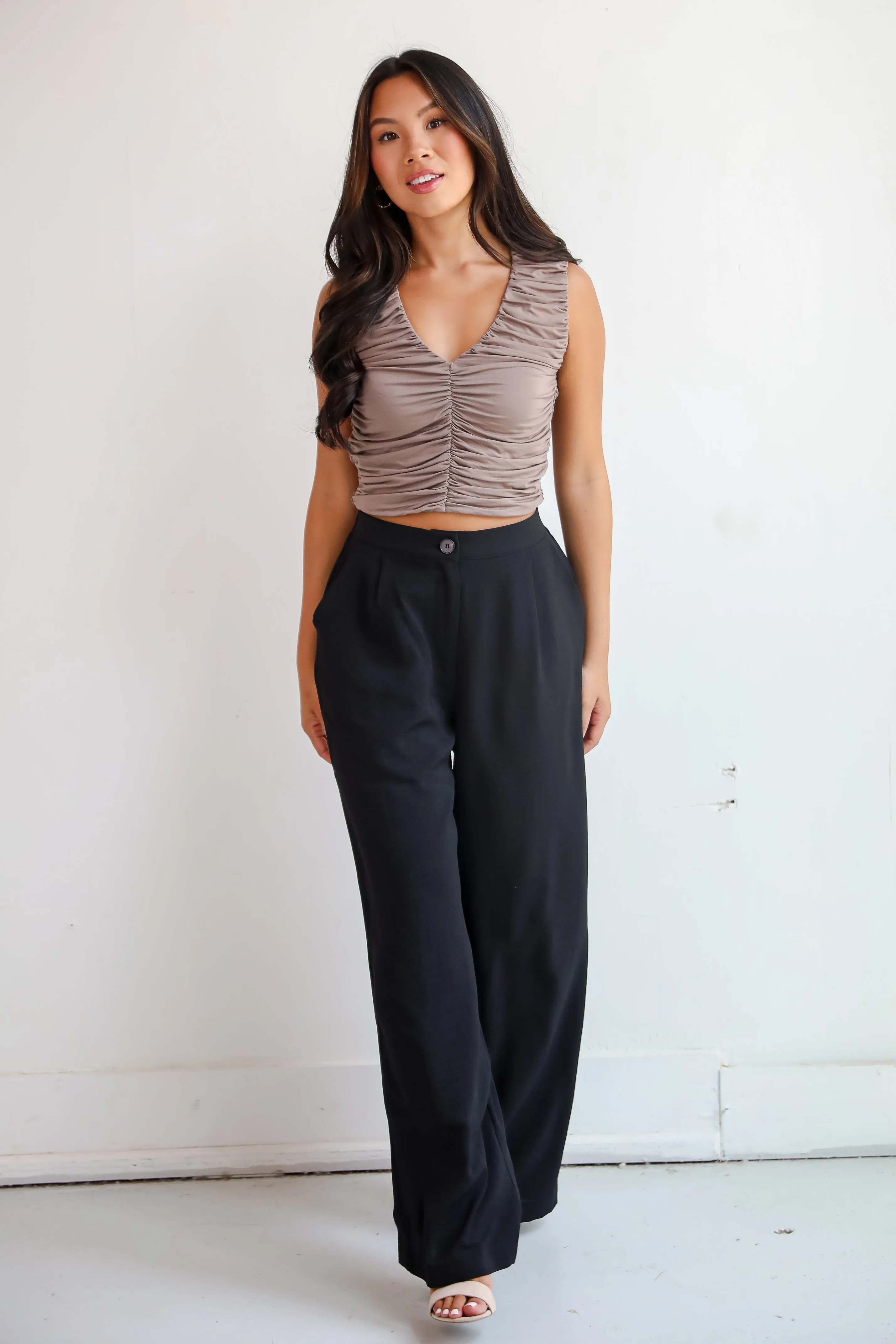 Aesthetic Attitude Black Trouser Pants