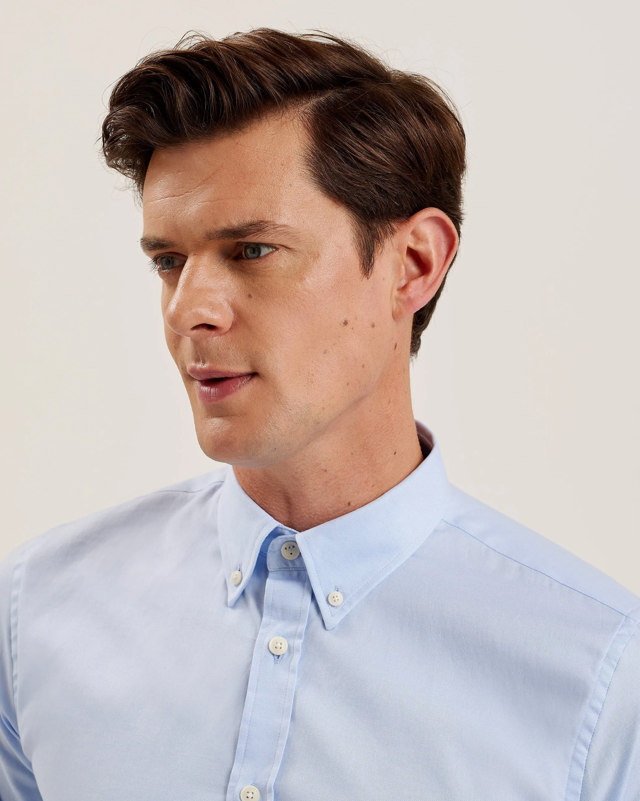 Allarde Ls Regular Branded Oxford Shirt Lt-Blue