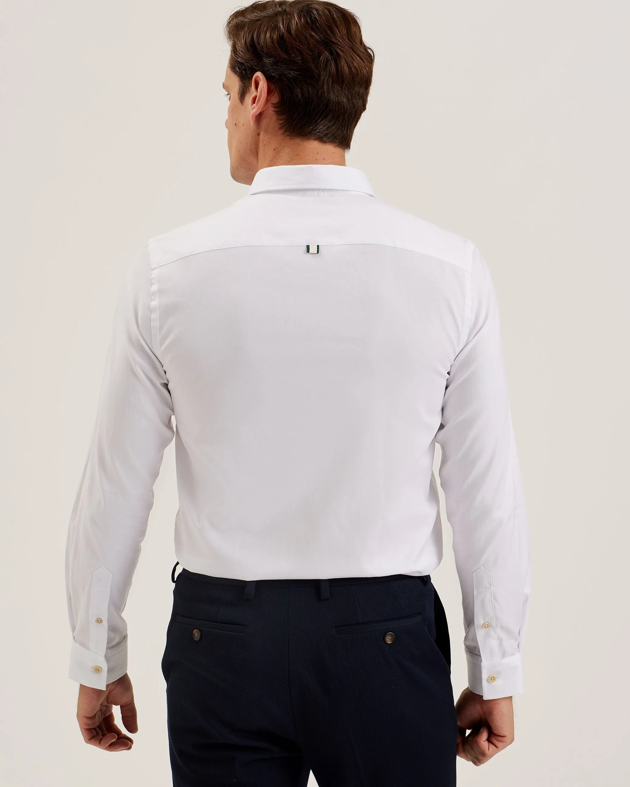 Allarde Ls Regular Branded Oxford Shirt White