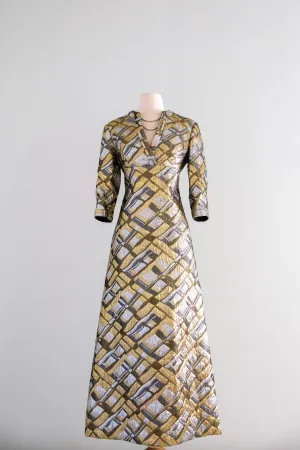 Alluring 1960's Metallic Brocade Mirage Lame’ Kaftan by Dynasty / M