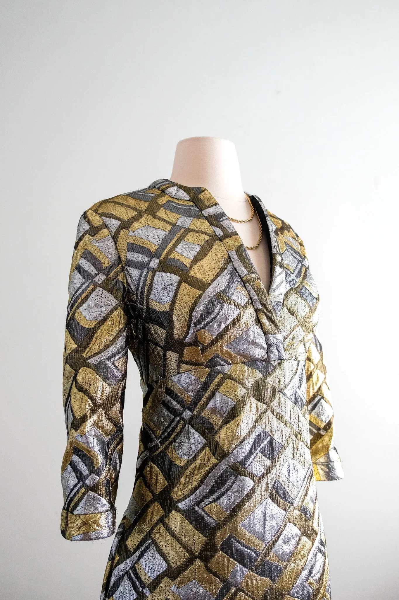 Alluring 1960's Metallic Brocade Mirage Lame’ Kaftan by Dynasty / M