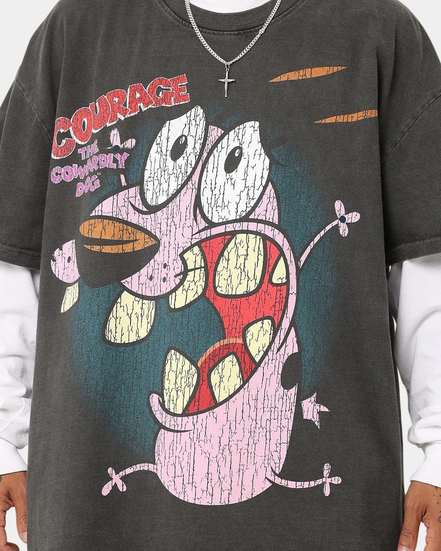 American Thrift X Cartoon Network Courage Heavyweight T-Shirt Black Wash