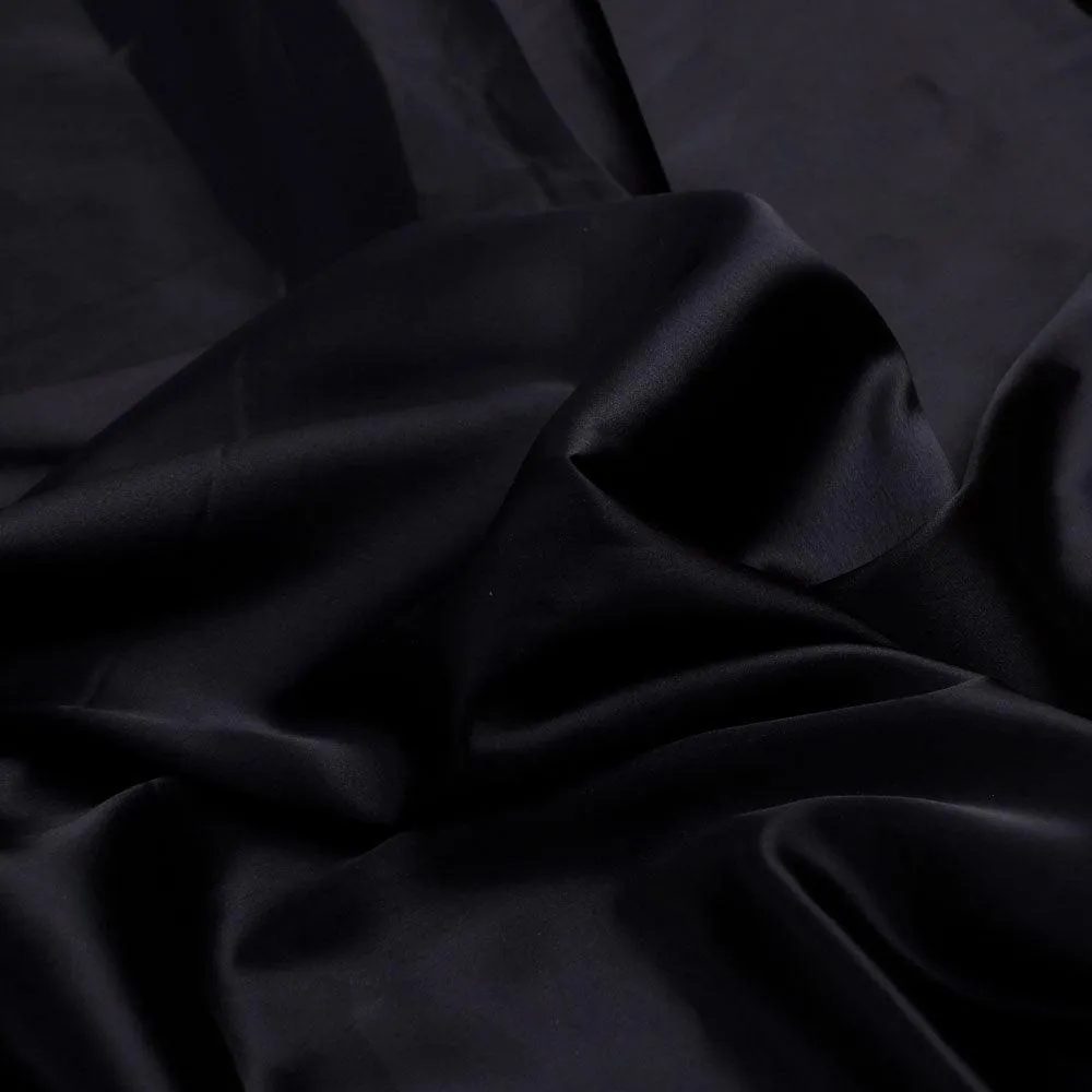 Black Plain Japan Satin Solid Fabric