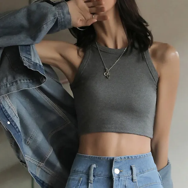 Bobbie Retro O-neck Crop Top