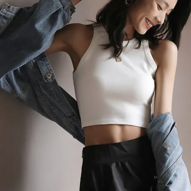 Bobbie Retro O-neck Crop Top