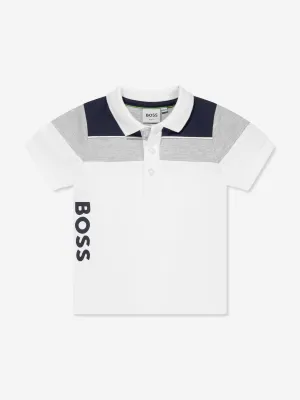 BOSS Baby Boys Logo Polo Shirt In White