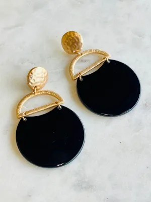 Brittany Earrings  Black & Gold