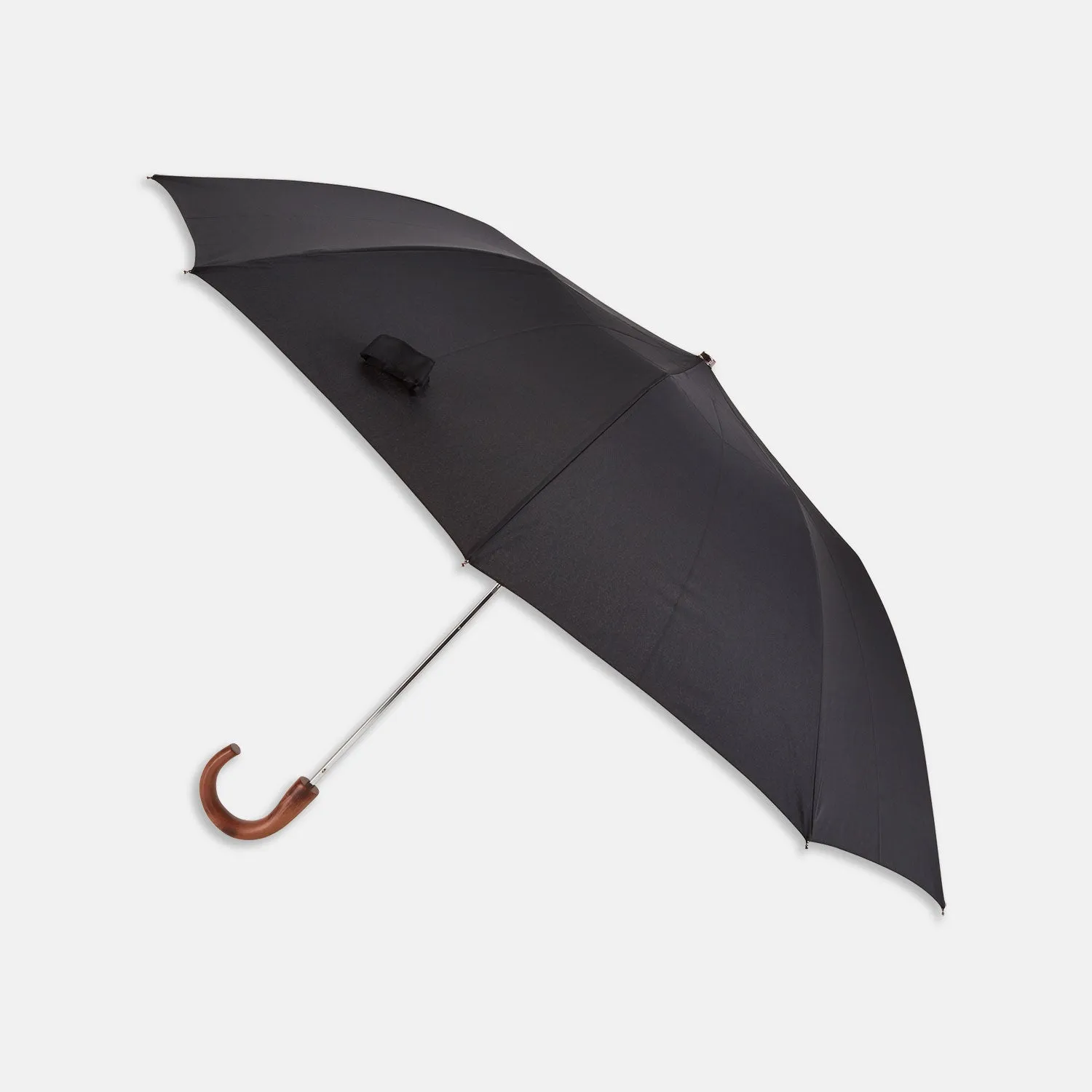 Brown Telescopic Umbrella with Black Maple Crook