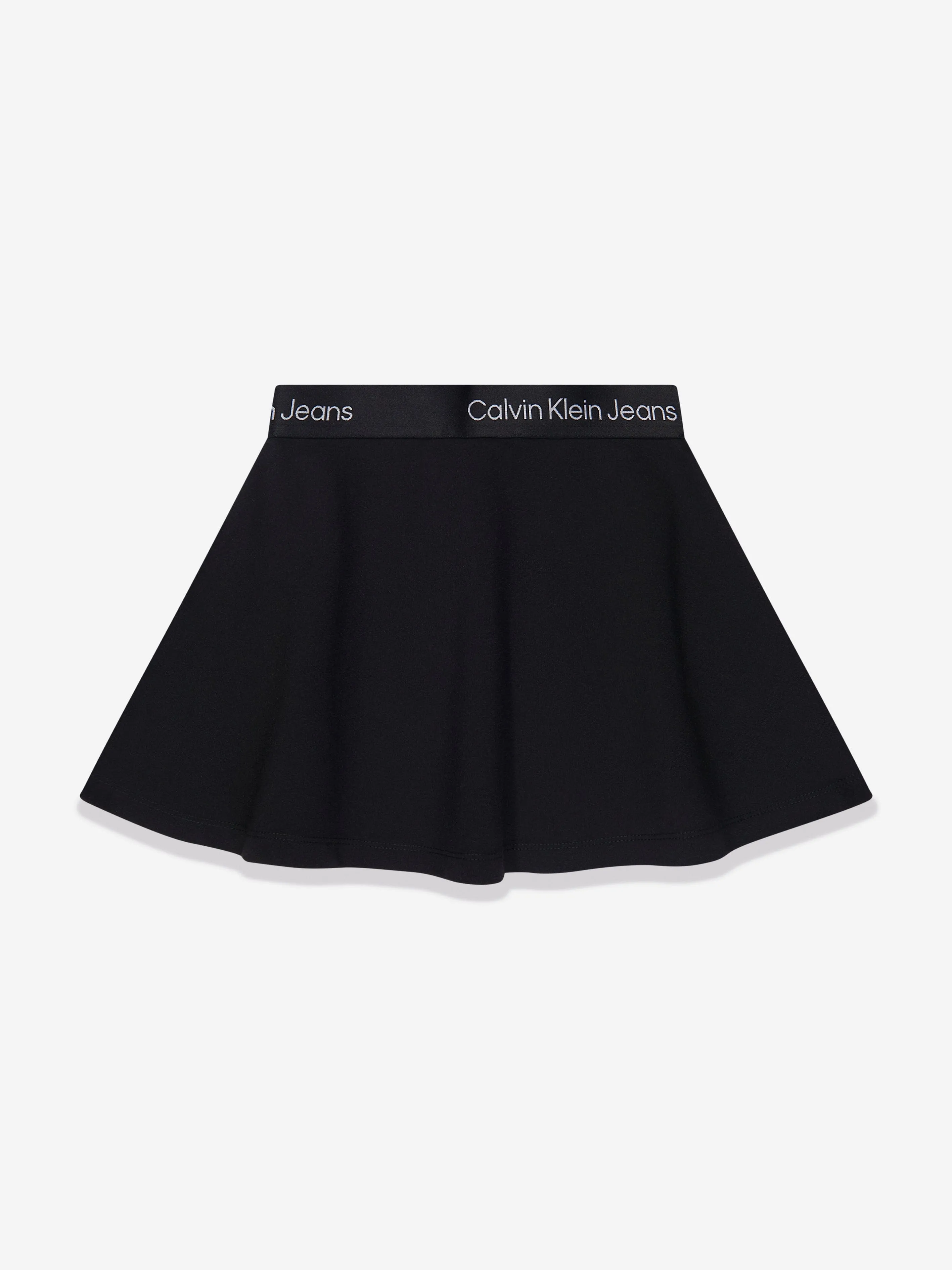 Calvin Klein Girls Punto Tape Flare Skirt in Black