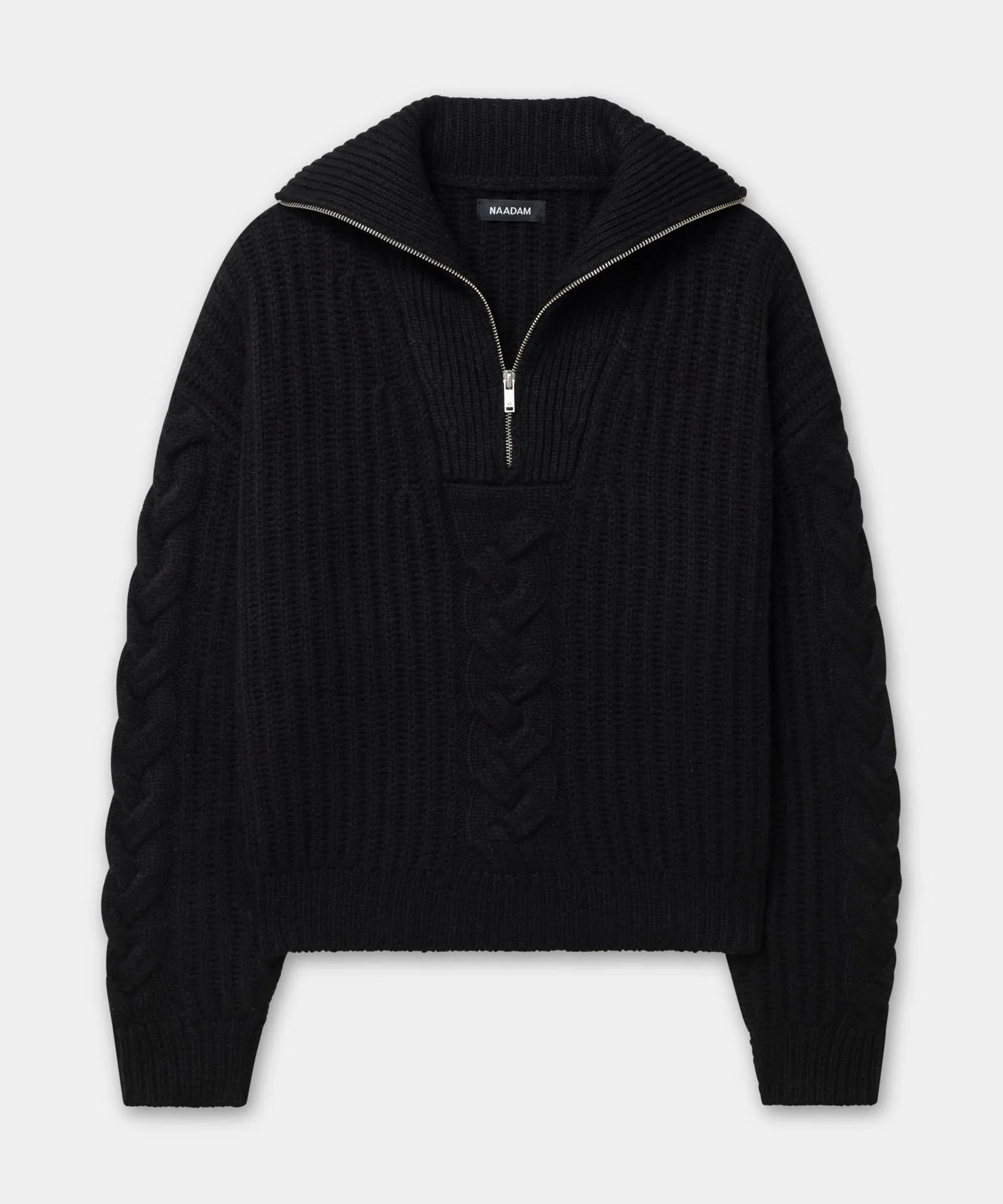 Cashmino Cable Quarter Zip