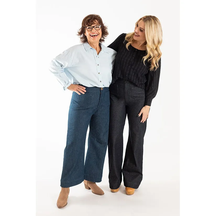 Chalk and Notch Isle Jeans Flare and Wide Leg Paper Pattern