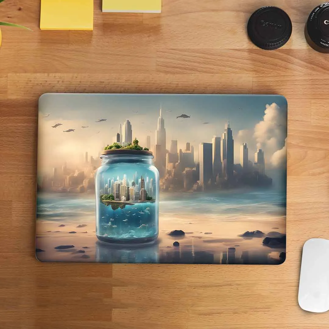 City in Jar Laptop skin