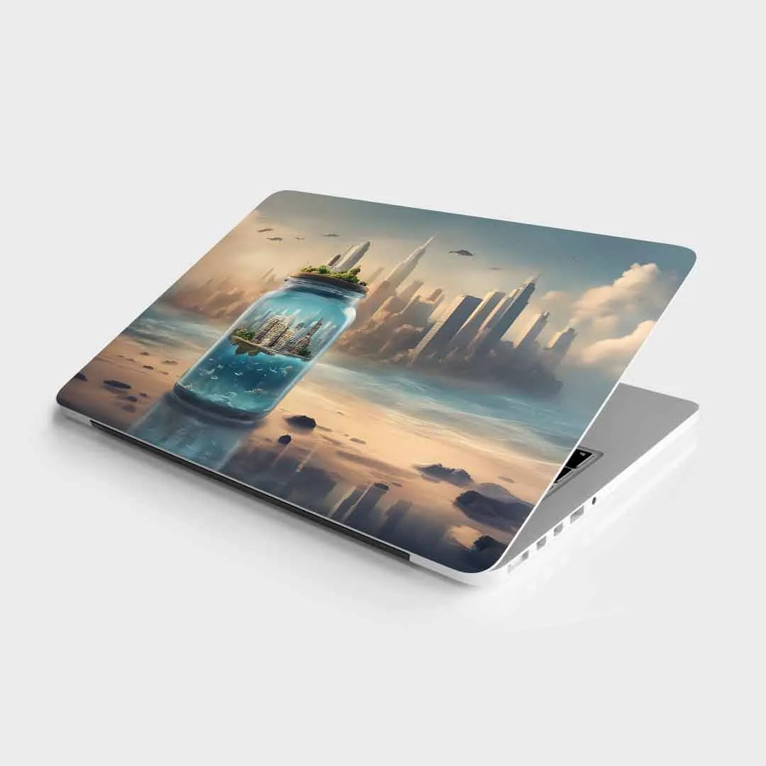 City in Jar Laptop skin