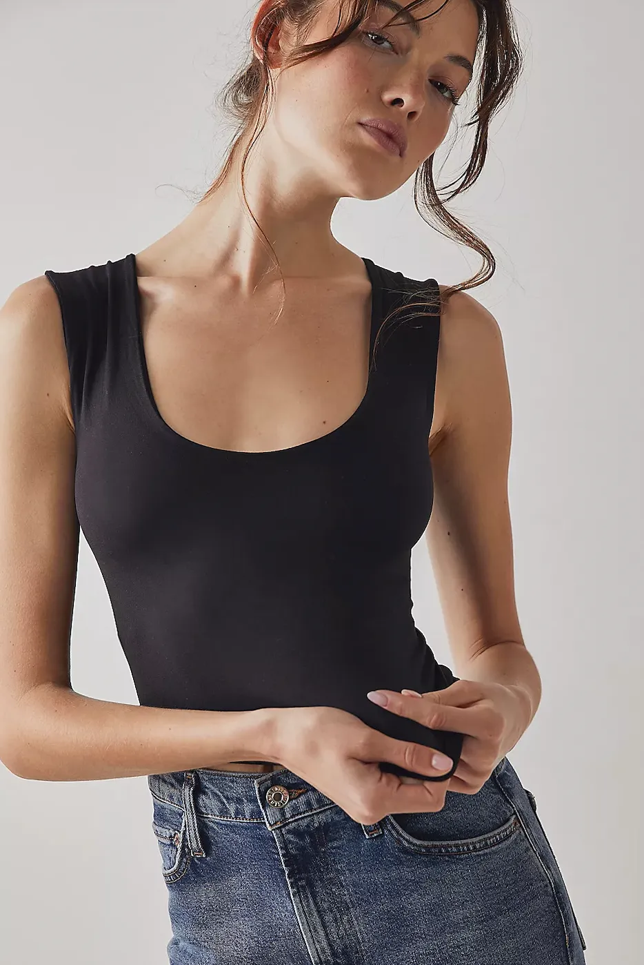 Clean Lines Muscle Cami Black