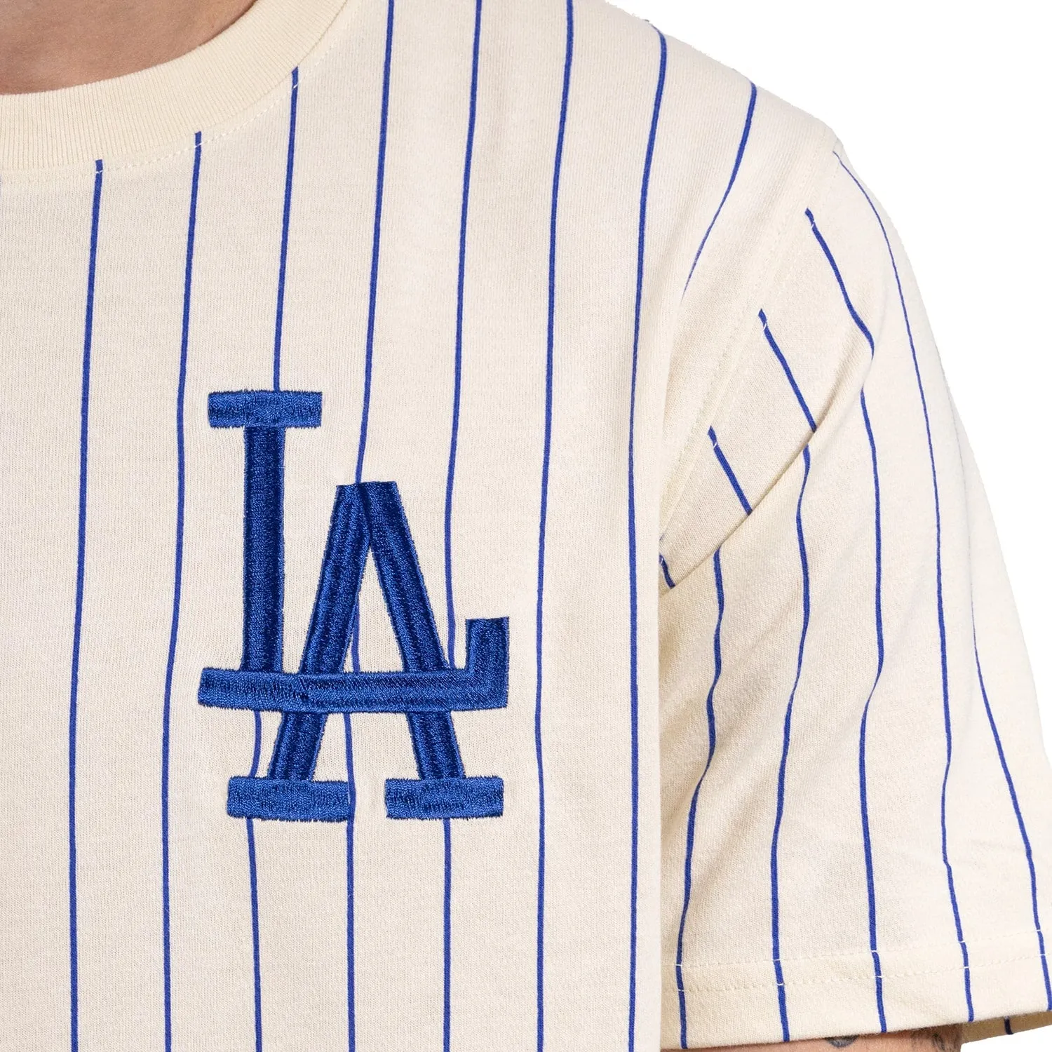 Dodgers Pinstripe Mesh Back Tee - Mens