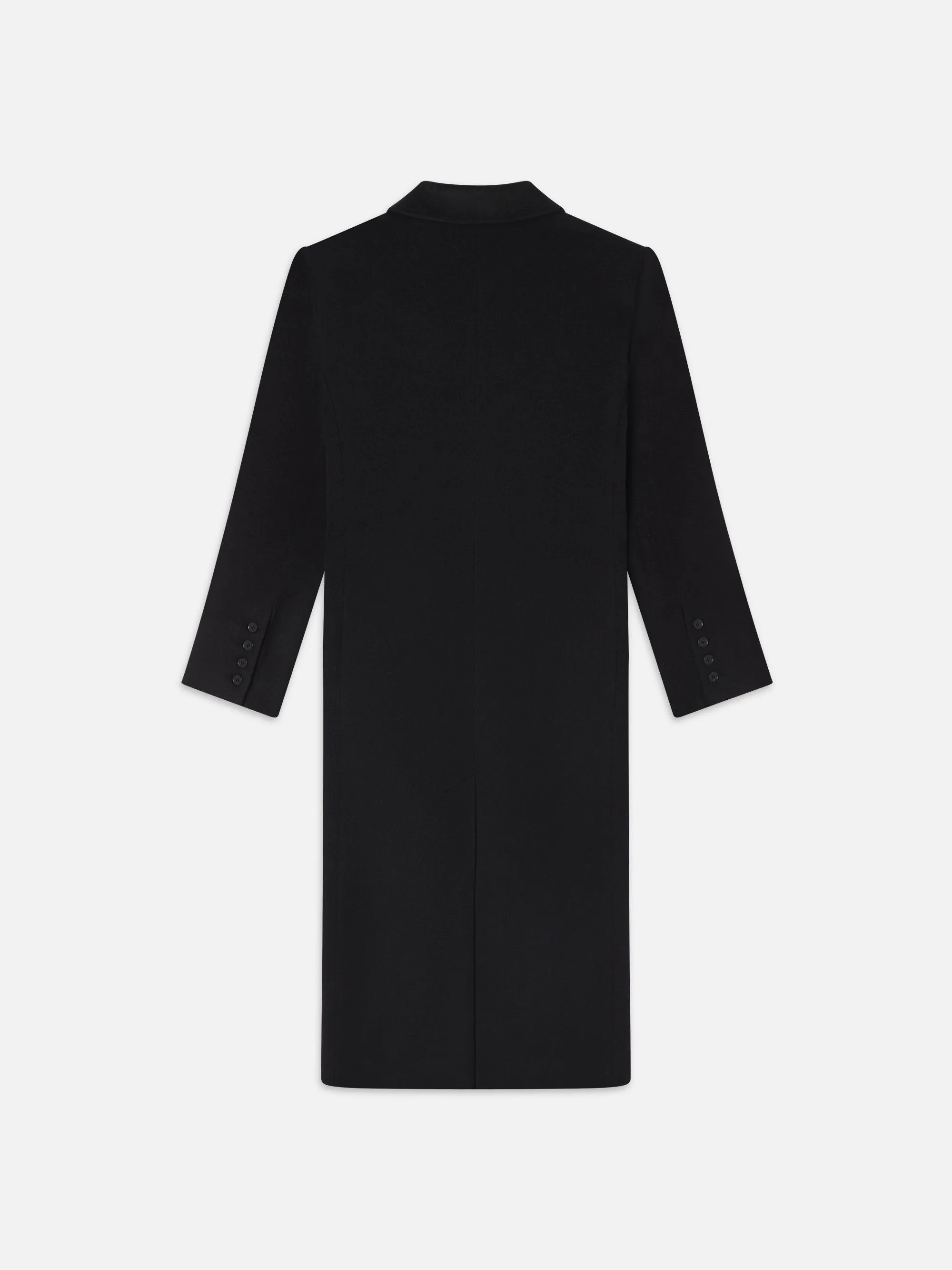 Double-Breasted Tailored Coat -- Black