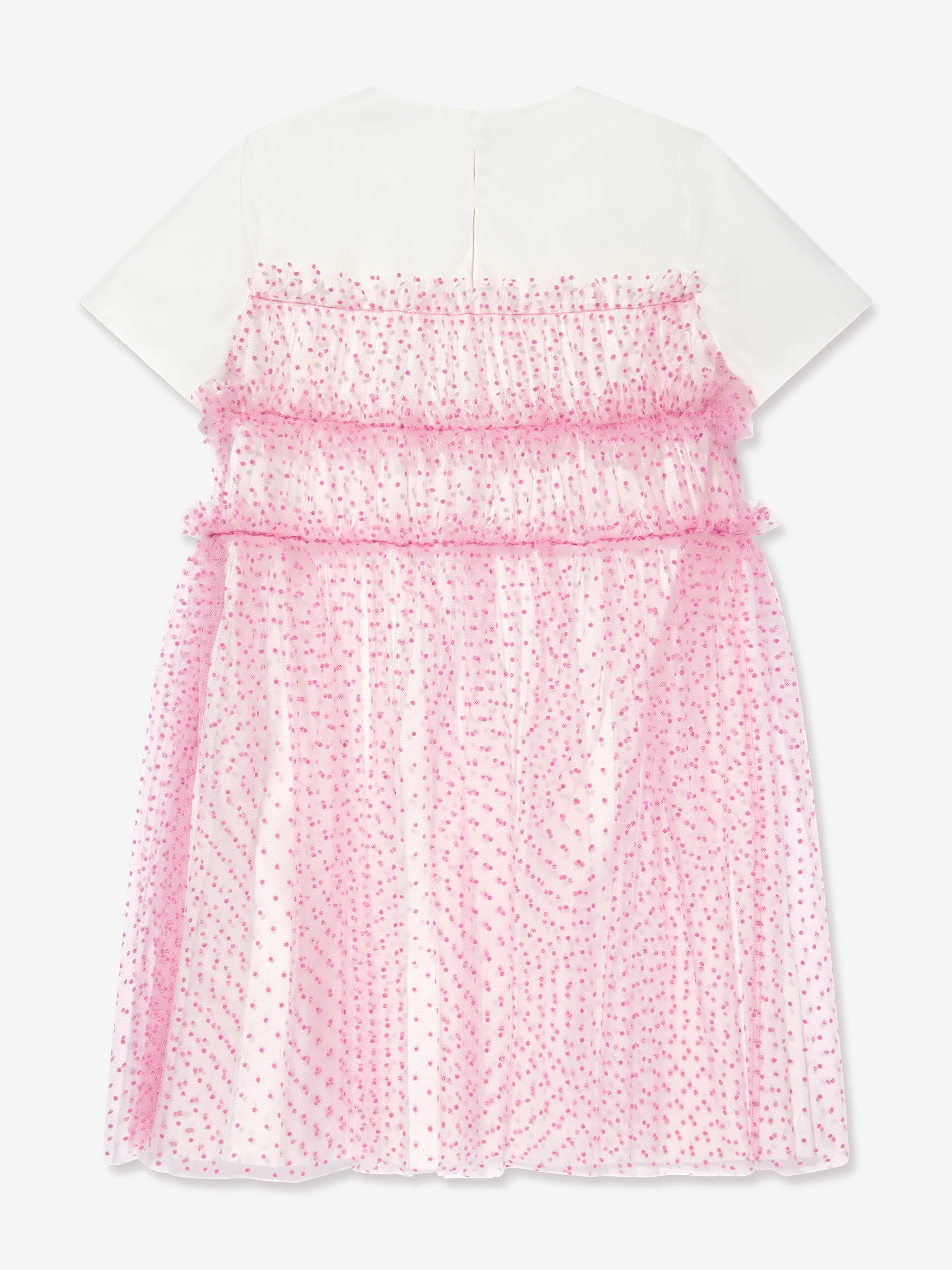 Fendi Girls Logo Tulle Dress in Pink