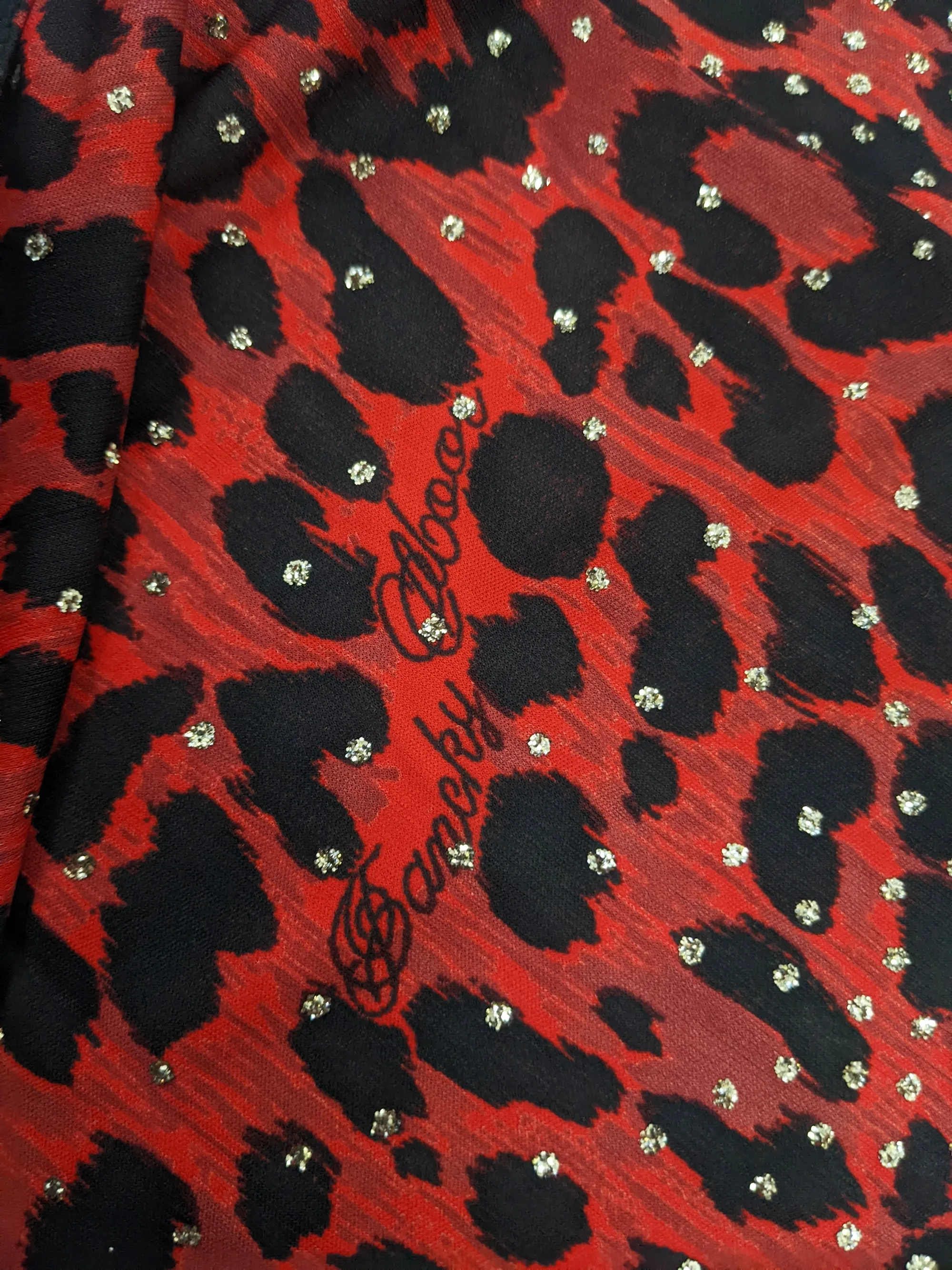 Francky Velucci Vintage Red Animal Print Evening Dress, 1990s