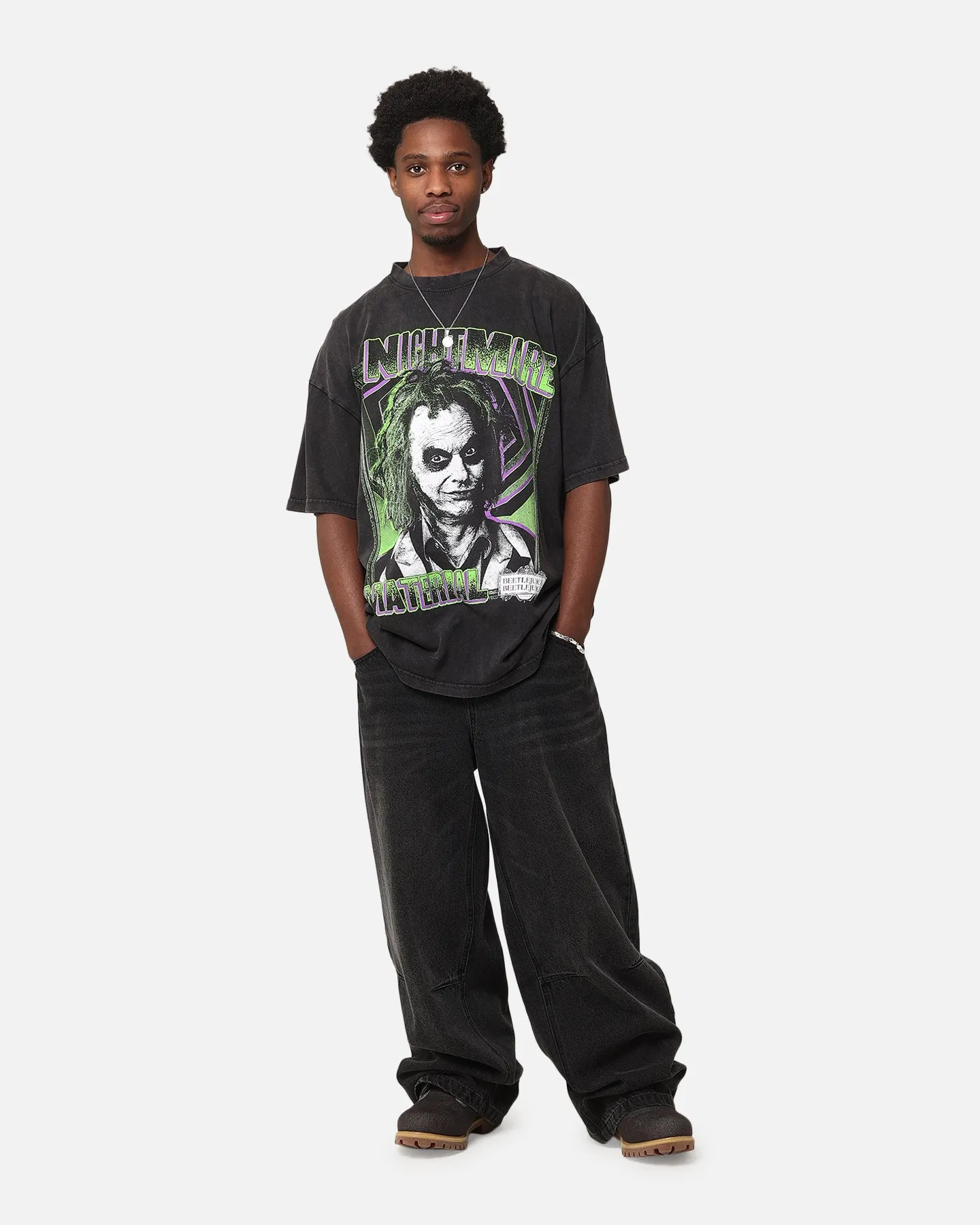 Goat Crew X Beetlejuice Beetlejuice 2 Vintage T-Shirt Black Acidwash