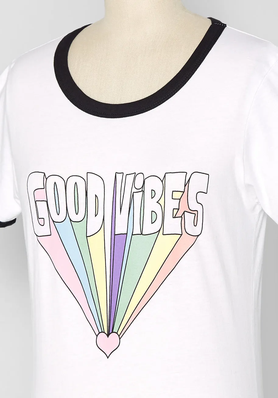 Good Vibes Ringer Tee