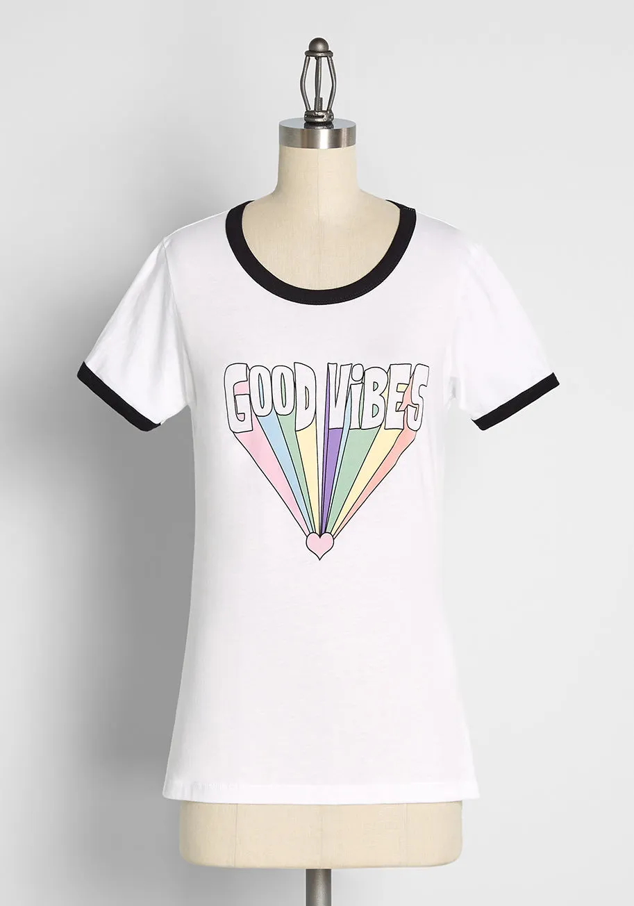 Good Vibes Ringer Tee