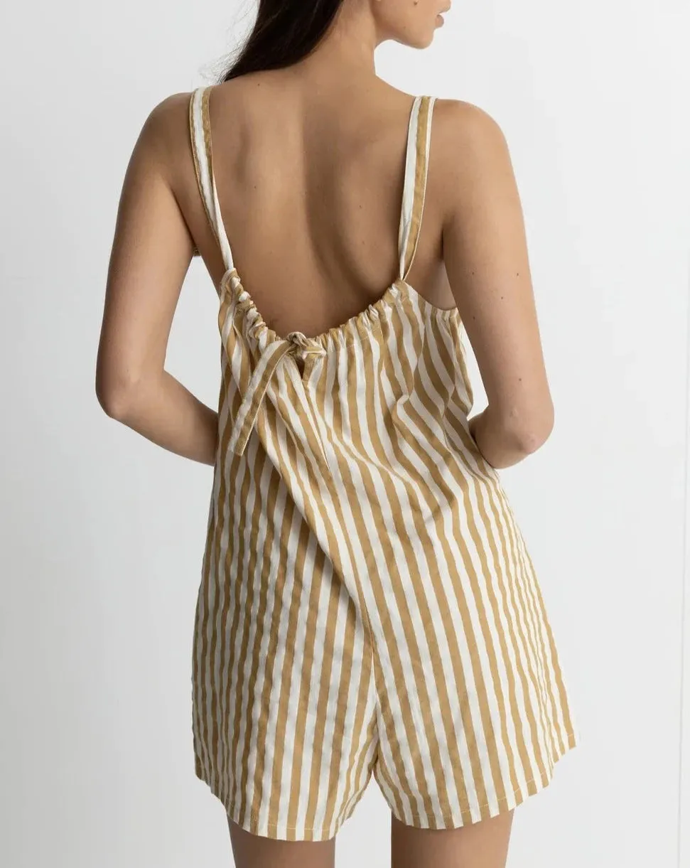 Goodtimes Stripe Playsuit in Camel