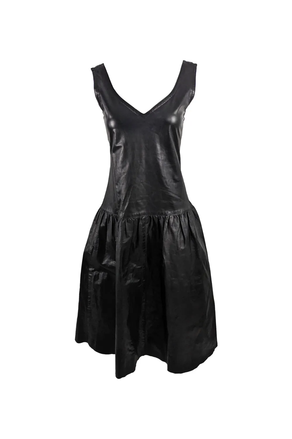 Harrods Vintage Real Leather Lace Back Dress, 1980s