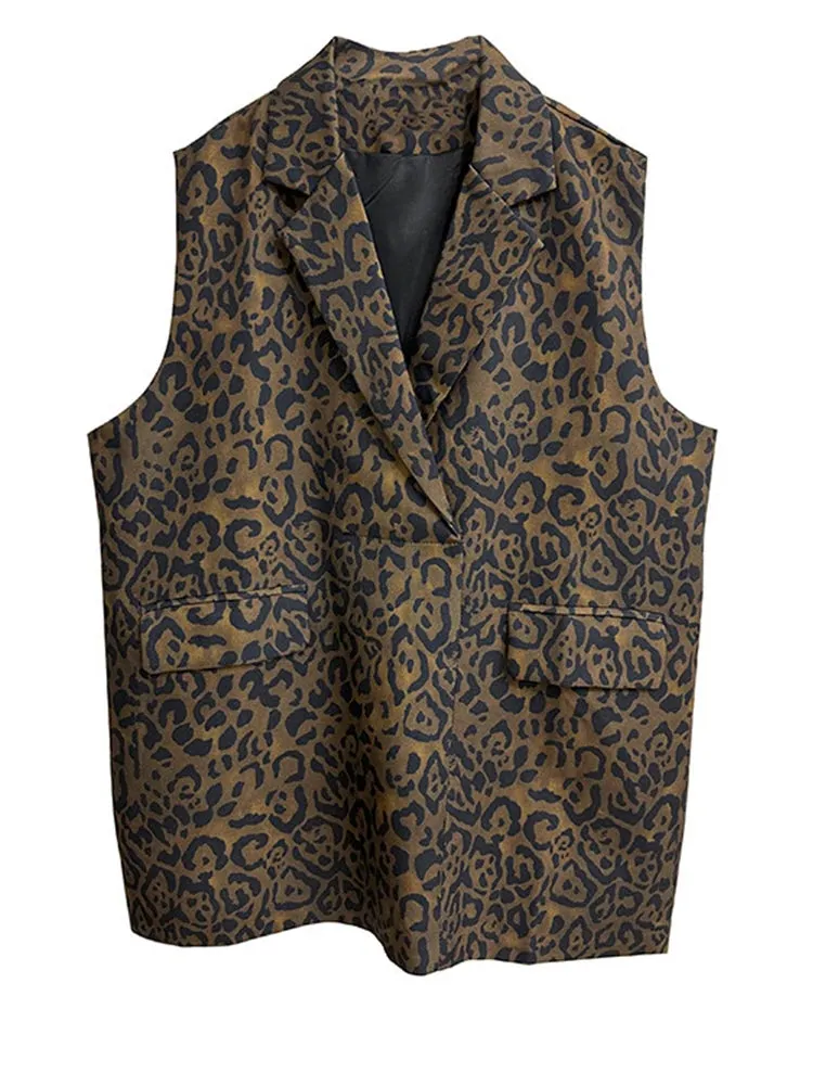 HEYFANCYSTYLE Korean Style Leopard Vest Dress