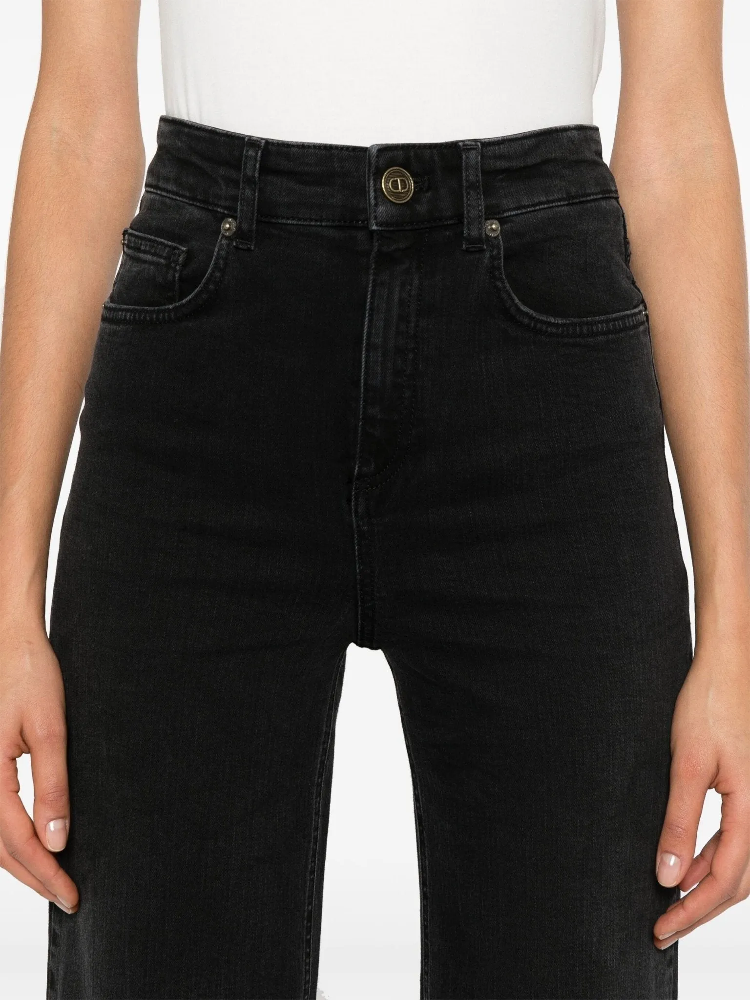 high-rise flared jeans