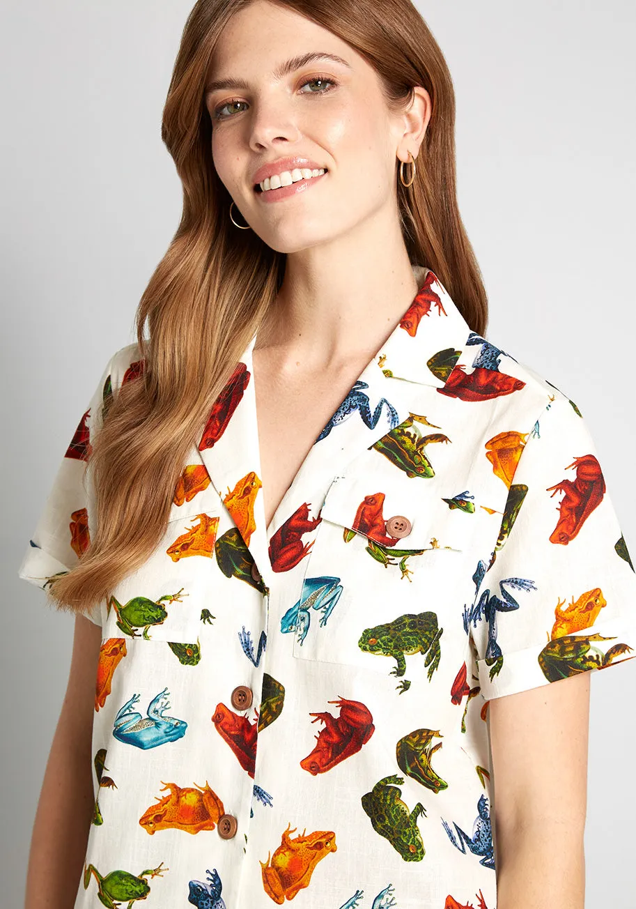 Hop 'Til You Drop Button-Up Top