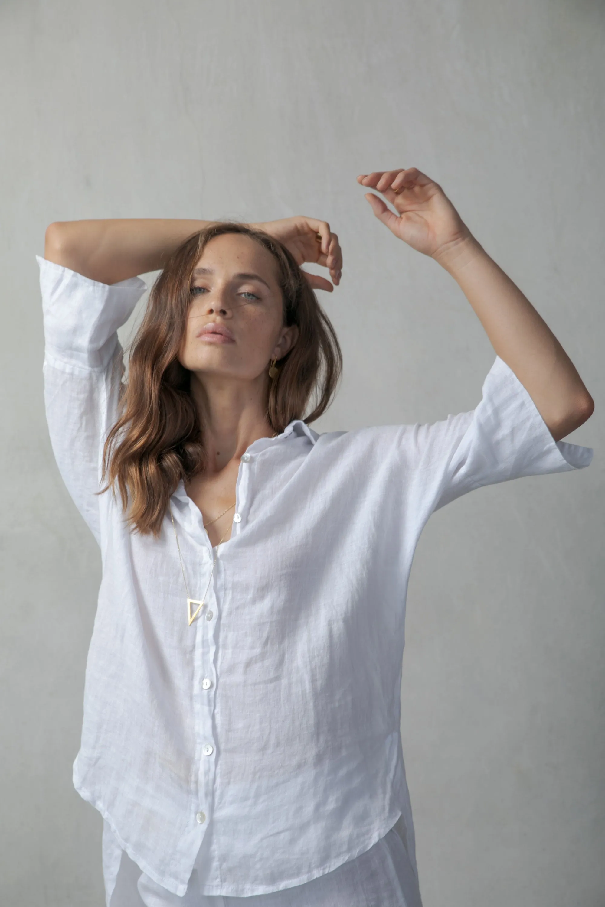 Il Ragazzo Boyfriend White Linen Shirt