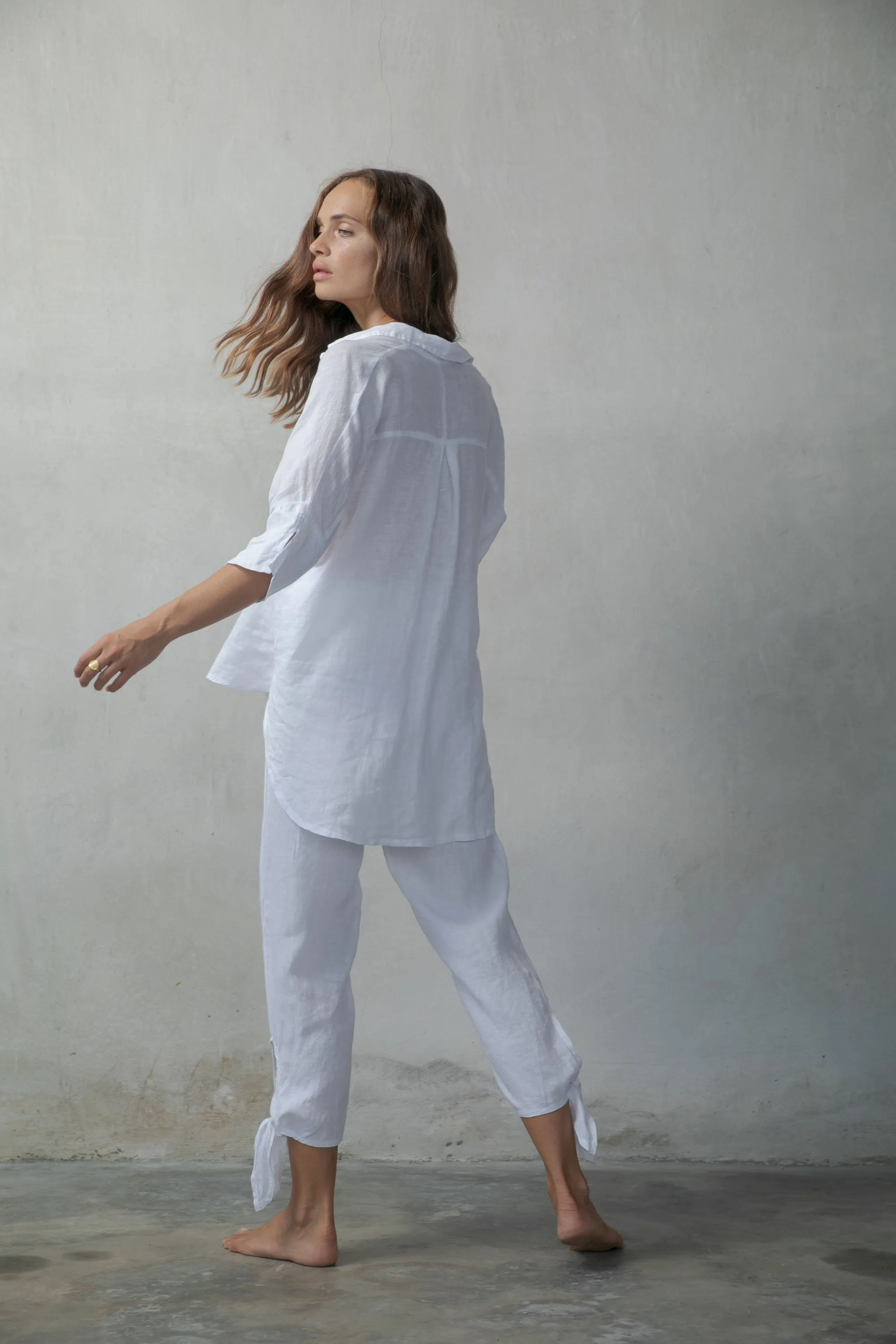 Il Ragazzo Boyfriend White Linen Shirt