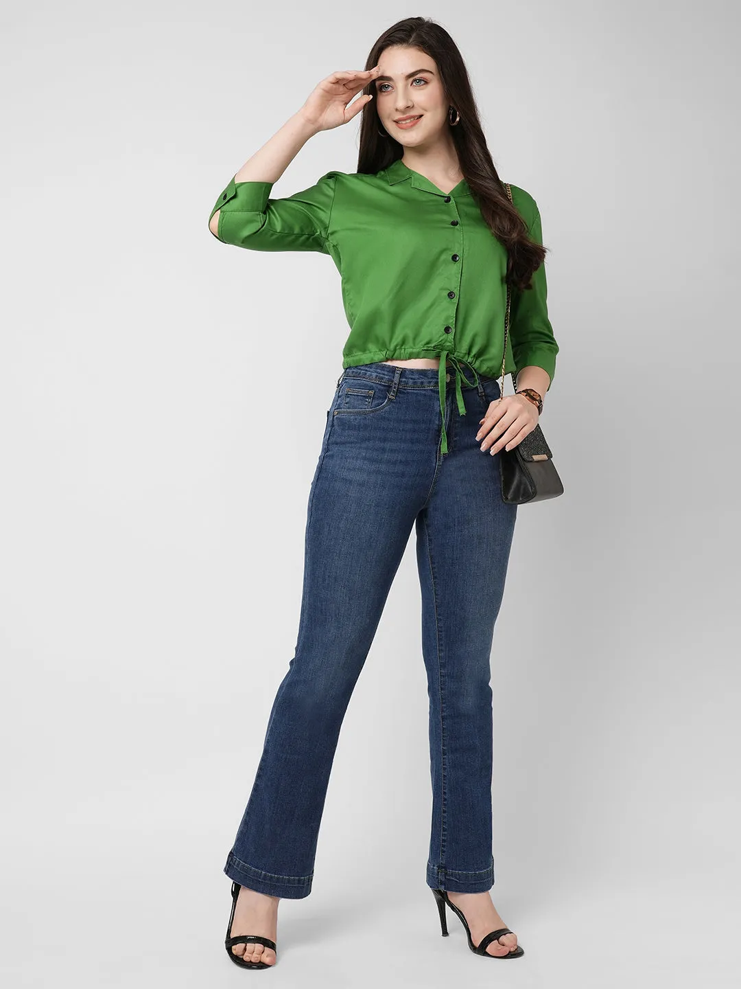 K5094 High Rise Mini Flare Jeans