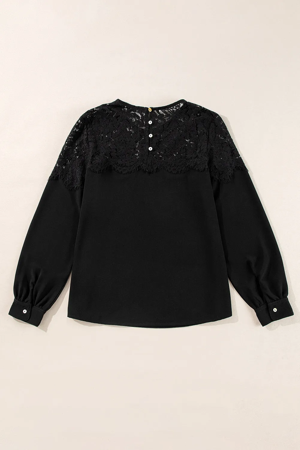 Lace Crochet Long Sleeve Top