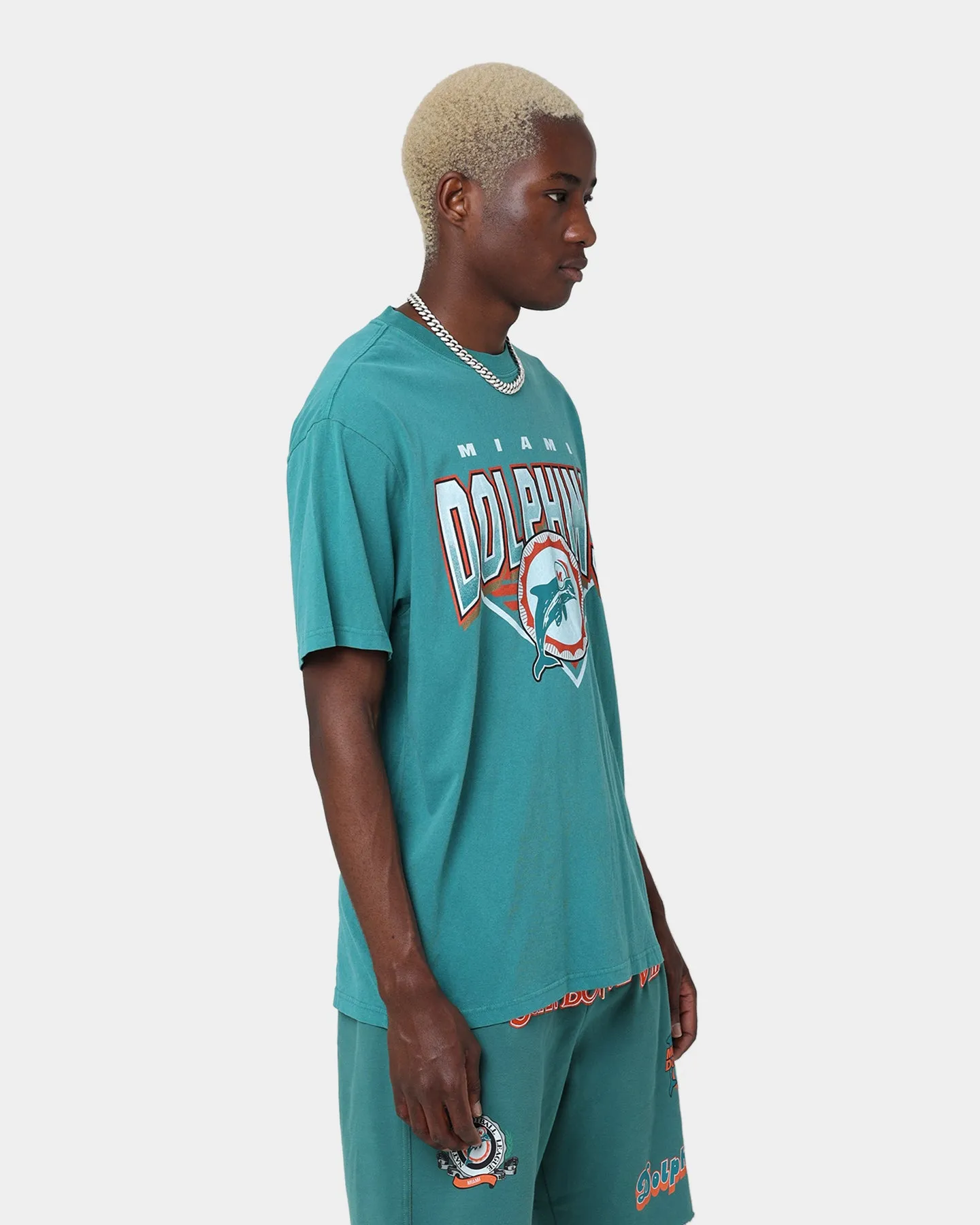 Mitchell & Ness Metallic Shadow T-Shirt Faded Teal