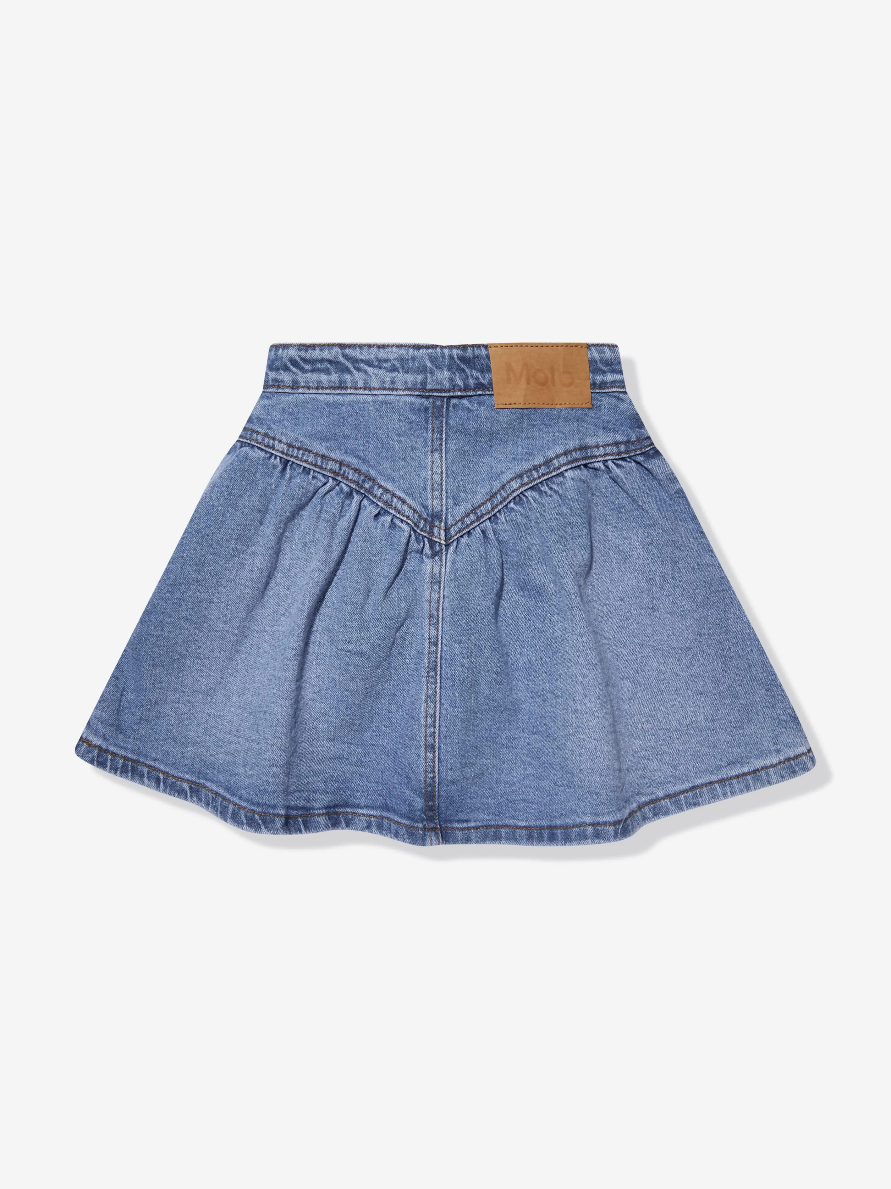 Molo Girls Flared Denim Skirt in Blue