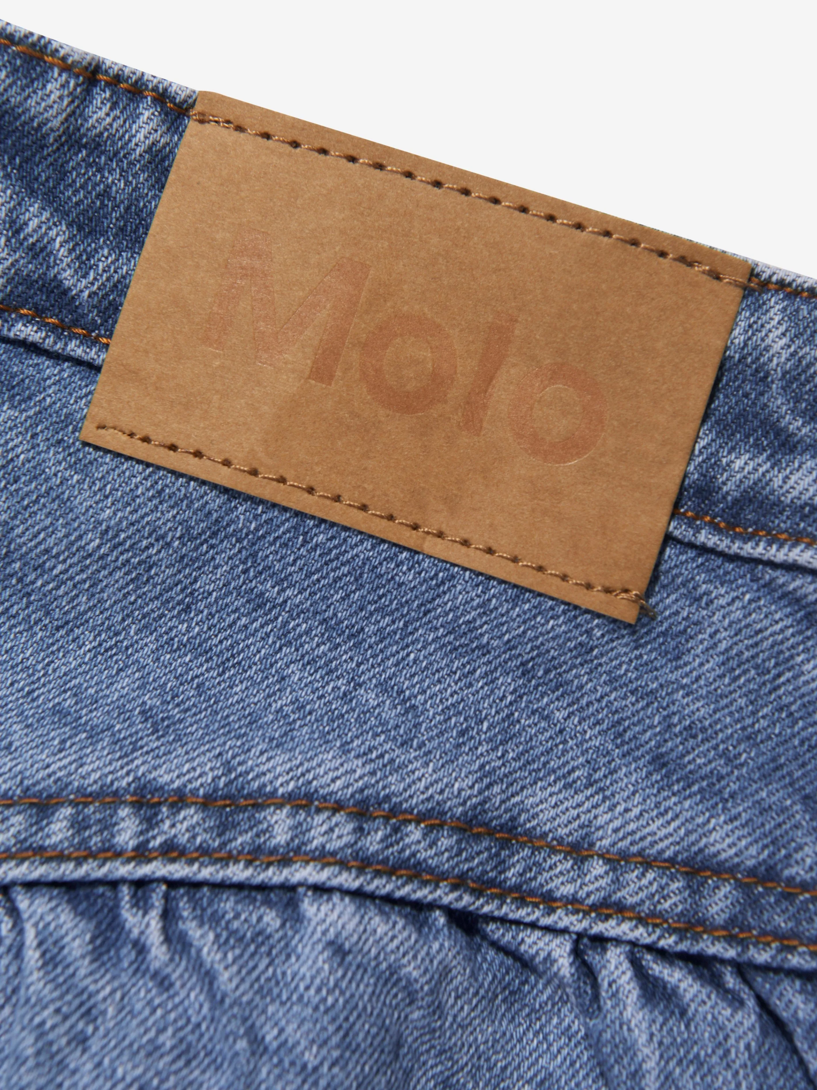 Molo Girls Flared Denim Skirt in Blue