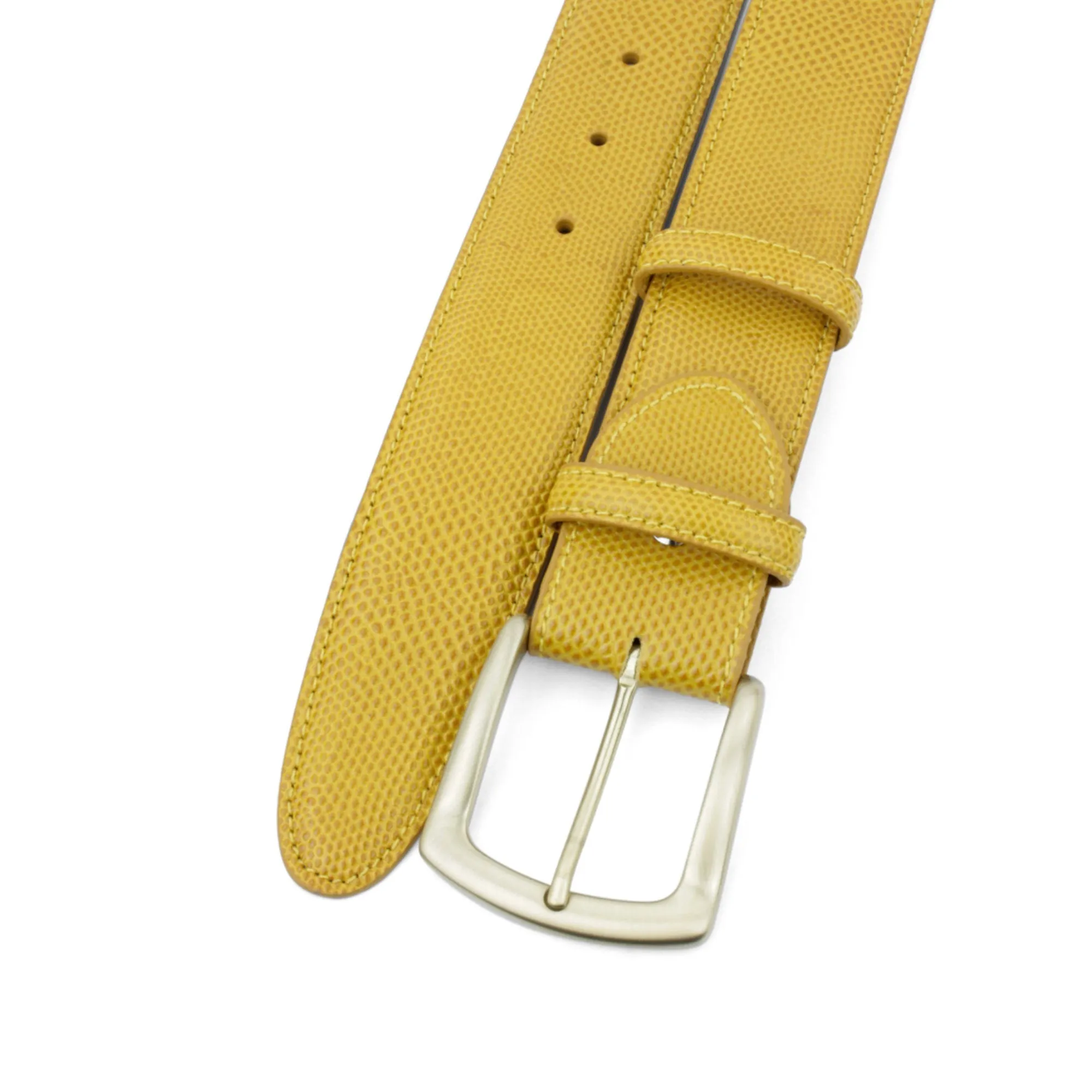 Mustard Tone Carung Texture Satin Gold Belt