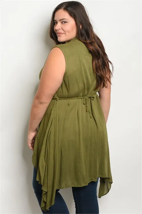 Olive Green Babydoll Plus Size Top