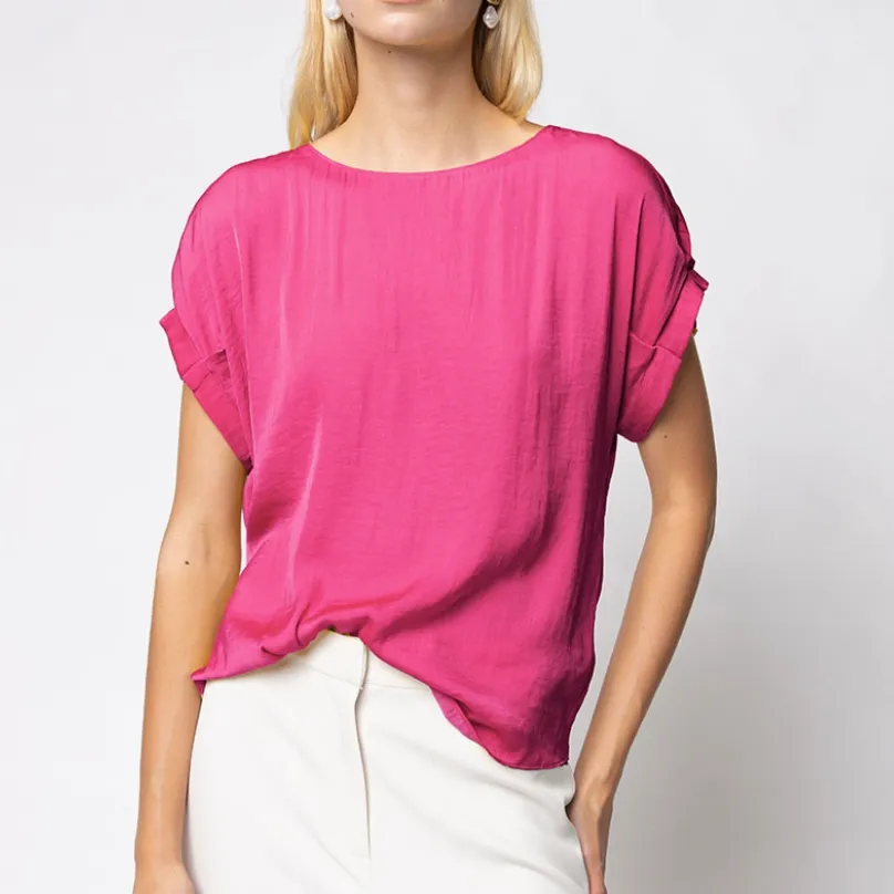 Perfect Time Pleated Drop Shoulder Blouse