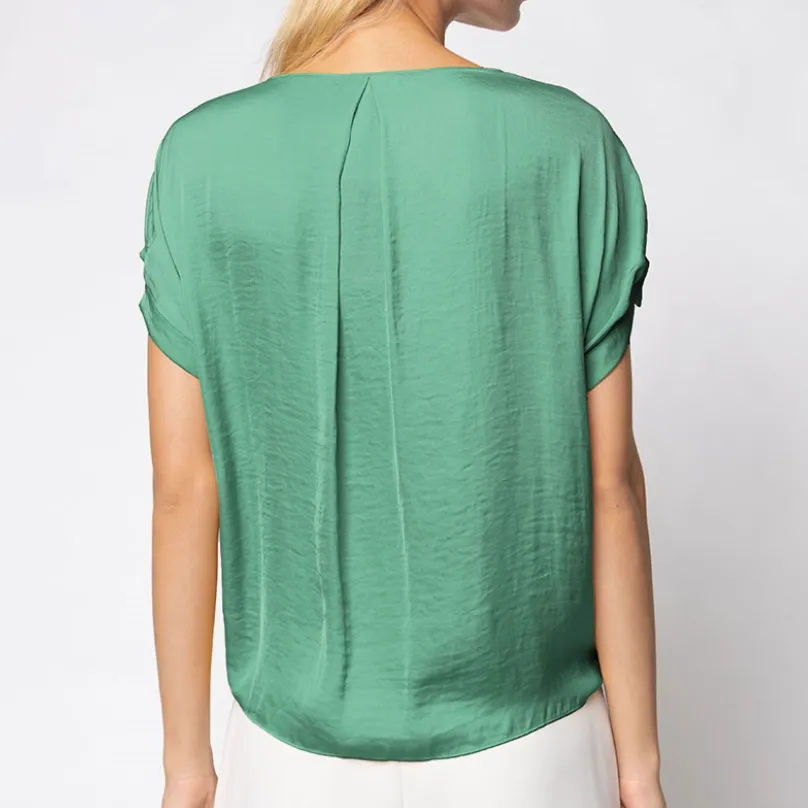 Perfect Time Pleated Drop Shoulder Blouse