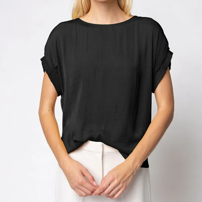 Perfect Time Pleated Drop Shoulder Blouse