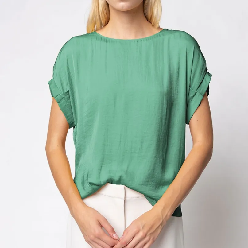 Perfect Time Pleated Drop Shoulder Blouse