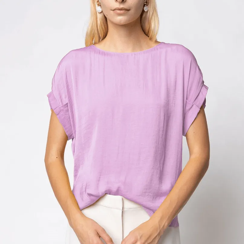 Perfect Time Pleated Drop Shoulder Blouse