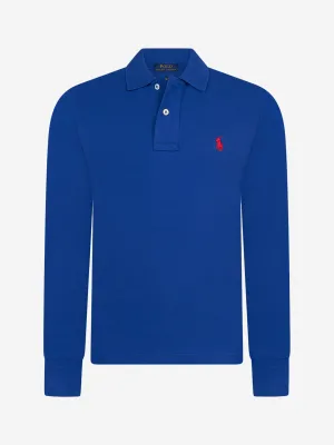 Ralph Lauren Boys Blue Cotton Slim Fit Polo Top