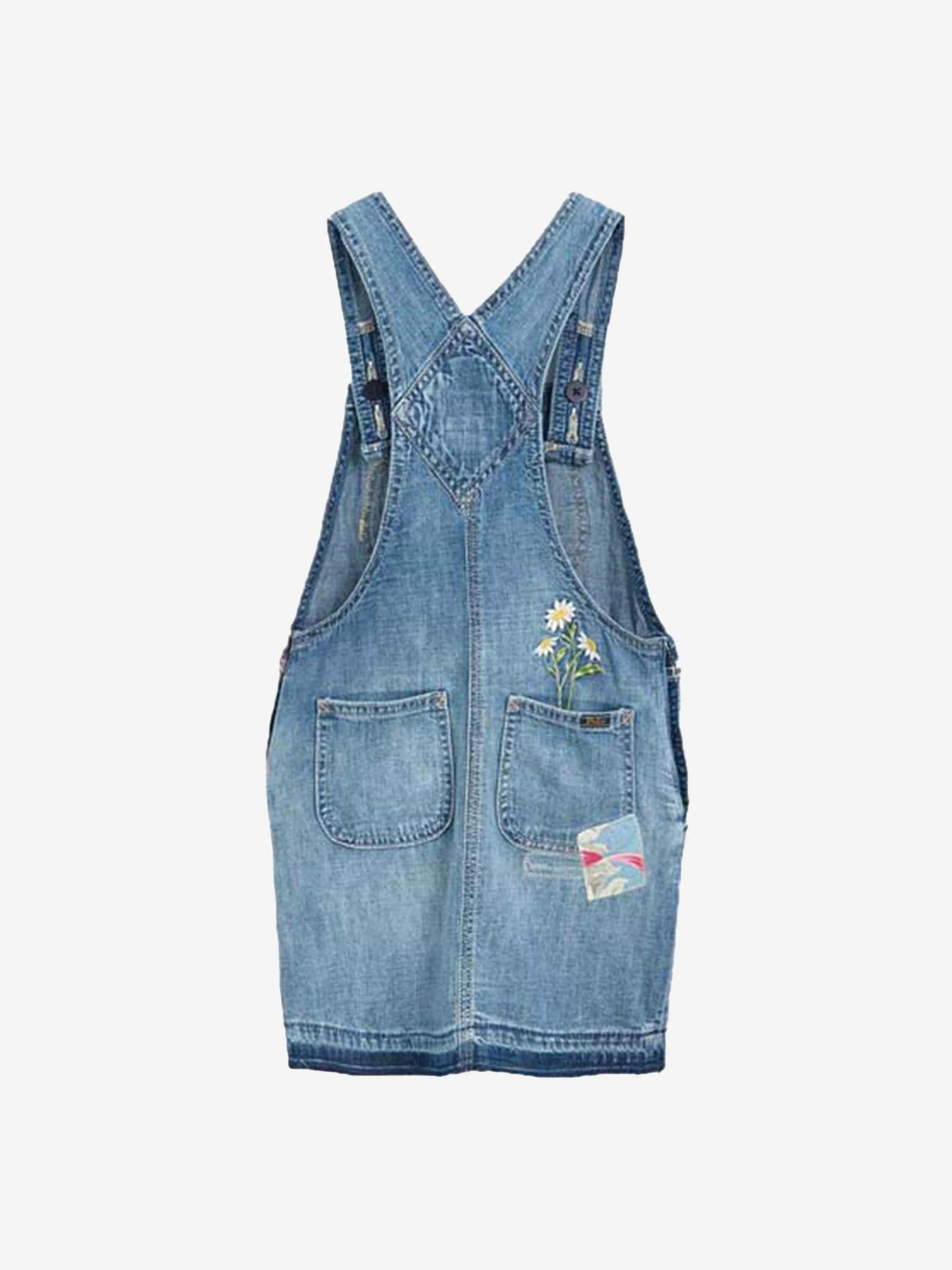 Ralph Lauren Girls Dress - Denim Dungaree Dress