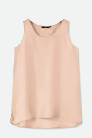 SABINA SILK TWILL TANK TOP IN ROSE BEIGE