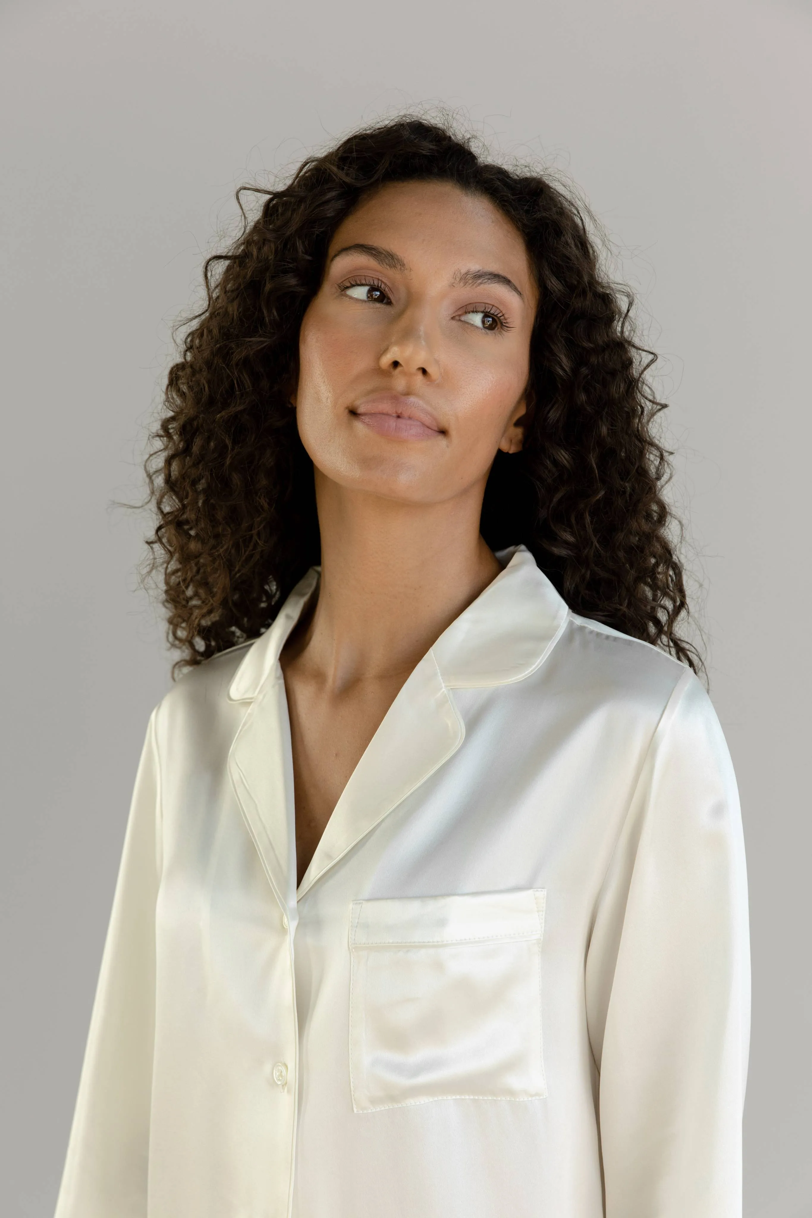 Serenity Silk Classic Long Sleeve Pajama Top